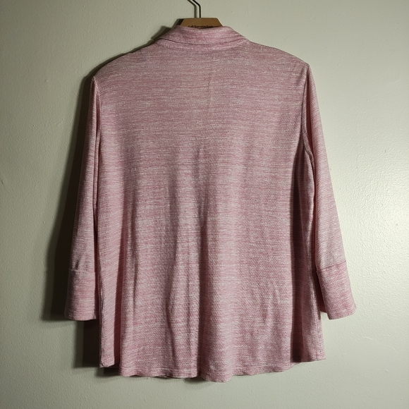 J.McLaughlin Women's Brynn Knit Linen Blend Top, Medium Barbiecore - Picture 2 of 9